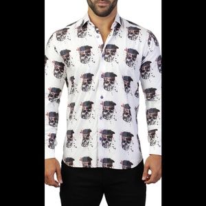 Maceoo Fibonacci Skull America Slim Fit Shirt